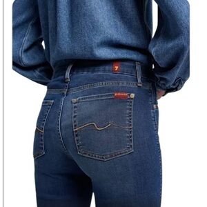 7 For All Mankind THE CURVE SKINNY ANKLE Sz 27 Women Blue Distressed Jeans